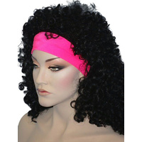 Headband - 80S Headband Lycra - Neon Pink