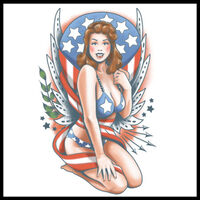 American Beauty - Stars & Stripes Temporary Tattoo