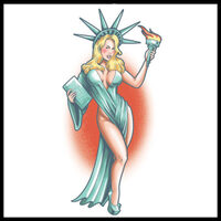 Lady Libery - Stars & Stripes - Temporary Tattoo