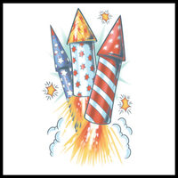 Rockets - Stars & Stripes - Temporary Tattoo