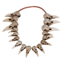 Necklace - Evil Fairy Queen Raven Skull with LED lights
