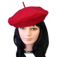 Hat- Red French Beret - Wool 