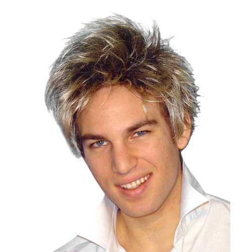 Wig Spunky Guy 80s Short Blonde Shag Carnival Products