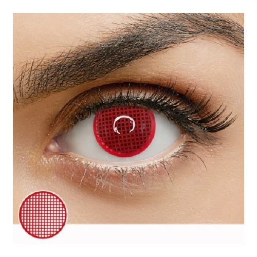 CRAZY LENS RED MESH 1 YEAR CONTACT LENS