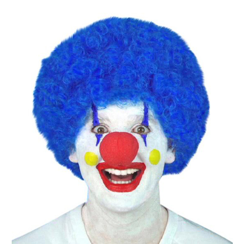 Wig - Blue Curly Clown