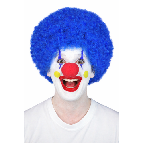 Wig - Blue Curly Clown