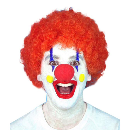 Wig - Orange Curly Clown