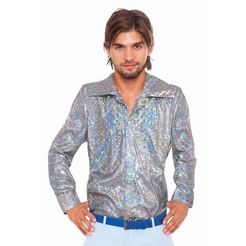 SILVER DISCO SHIRT LARGE