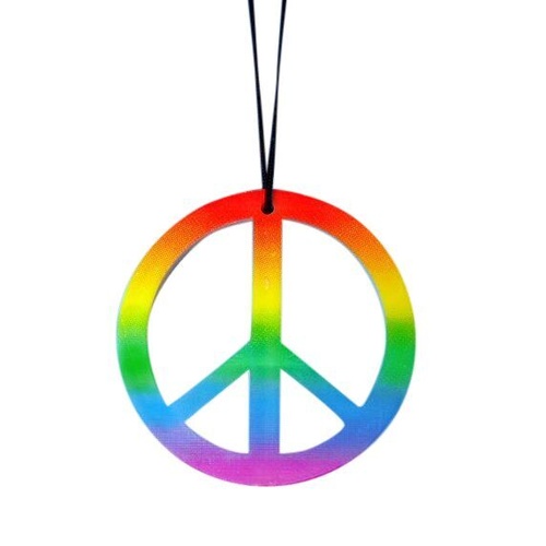Necklace - Rainbow Peace Sign