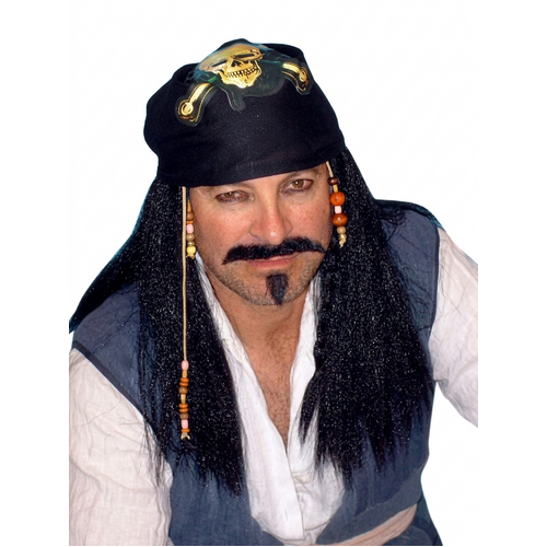 Wig - Pirate (Captain Sparrow) W/Bandana