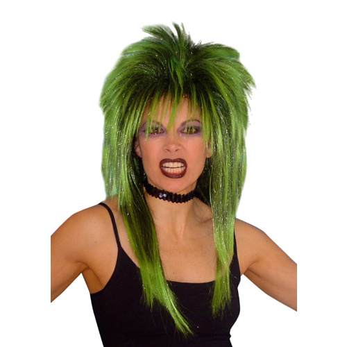 Wig - Spiky Vamp (Green/Black)