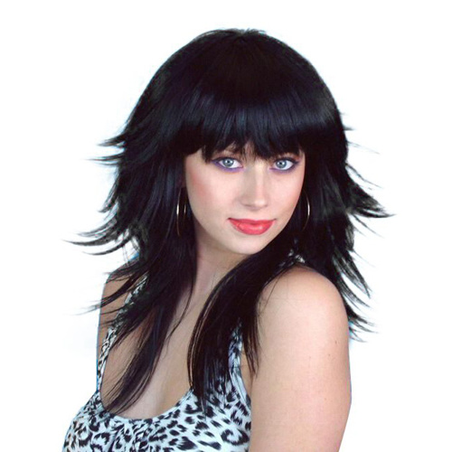 Wig - Black Retro 80S Layered