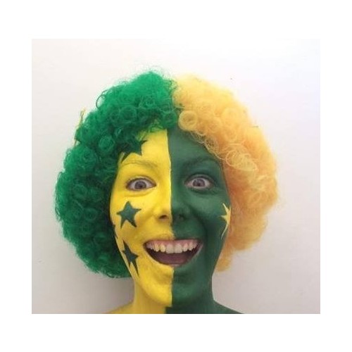 Wig - Green & Gold Afro with Stars