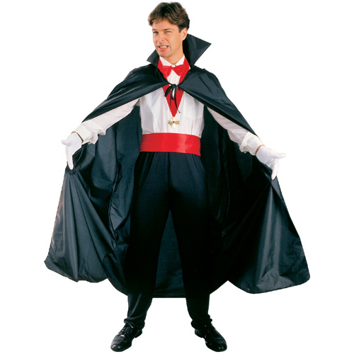 Adult Costume - Adult Black Dracula Cape Poly