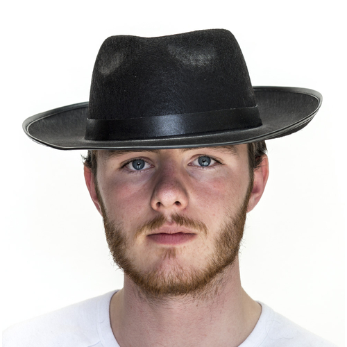 BLK FEDORA W/BLK BAND 