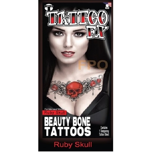 Beauty Bone Ruby Skull Tattoo FX