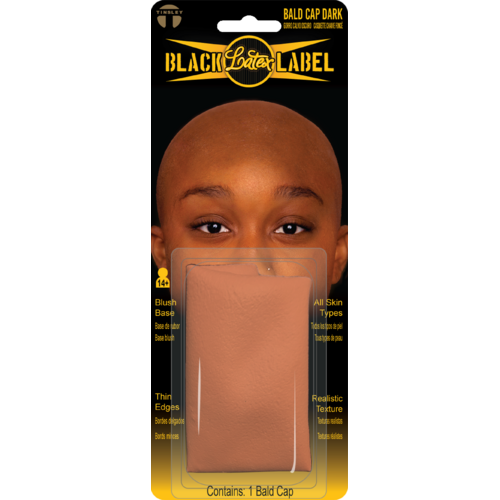 Black Label Dark Brown Bald Cap