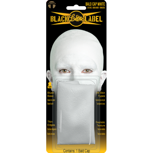 Black Label White Bald Cap