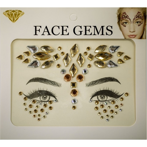 GOLD/SIVER FACE JEWELS STICKERS