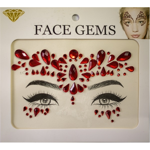 RED FACE JEWELS STICKERS
