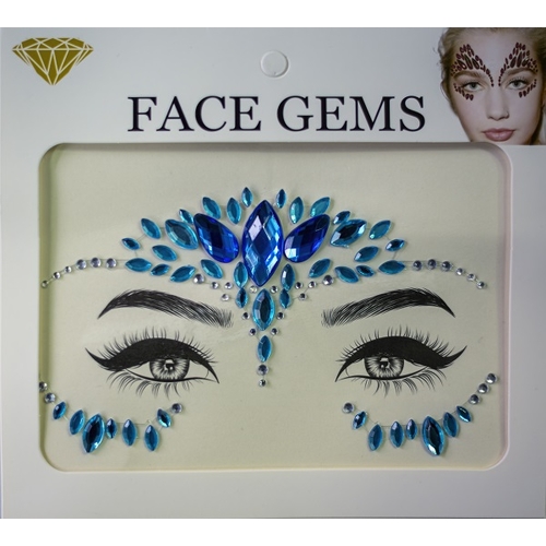 BLUE FACE JEWELS STICKERS