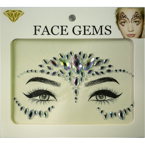 SILVER FACE JEWELS STICKERS