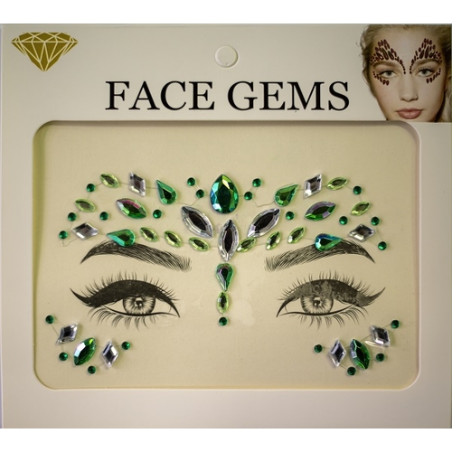 GREEN FACE JEWELS STICKERS
