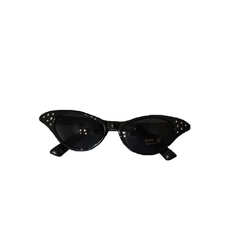 Black Cat Eyes Glasses with Diamonties