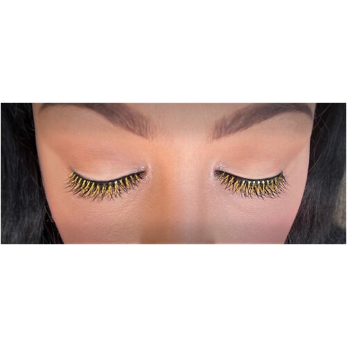 Eyelash - Black W/Gold Tinsel