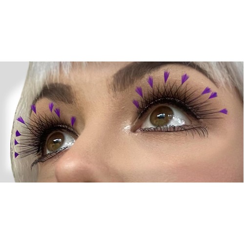 Eyelash - Blackw/Purple Feather Tips
