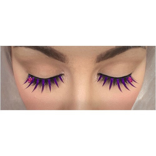 Eyelash - Purple W/Pink Daisy Crystal
