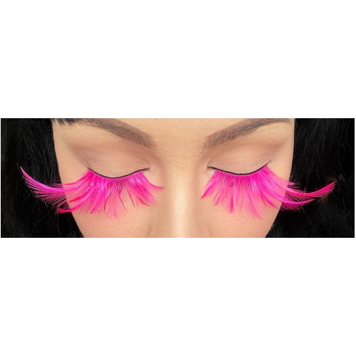 Eyelash - Long Pink Feathers