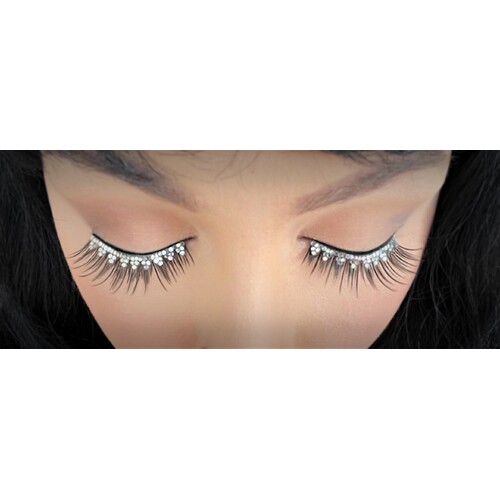 Eyelash - Black W/Jewel Trim