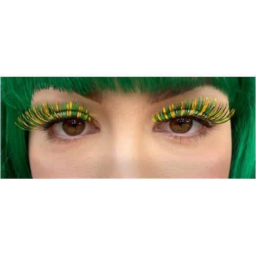 Eyelash - Green & Gold Stripe Tinsel