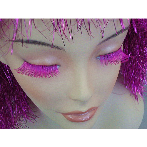 Eyelash - Pink W/Pink Tinsel