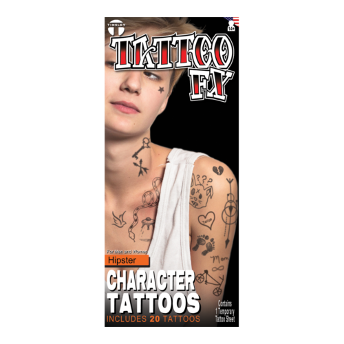 Hipster (Stick & Poke) Costume Kit Temporay Tattoo