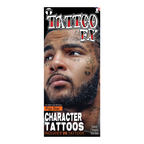 Pop Star Costume Kit Temporary Tattoo