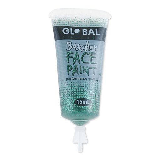 Green Glitter Face Paint - 15Ml Tube
