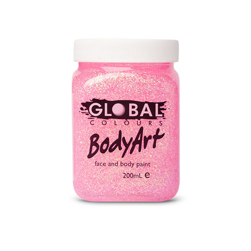Pink Glitter Face Paint - 200Ml Jar