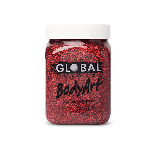 Red Glitter Face Paint - 200Ml Jar