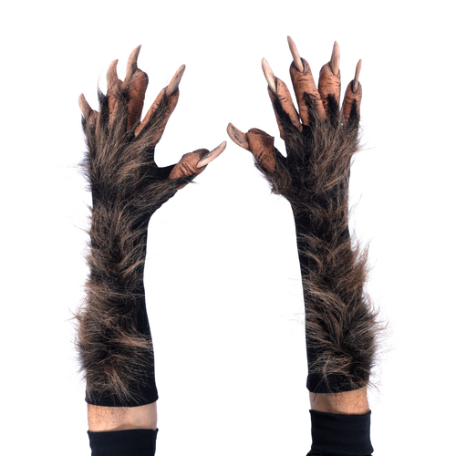 Gloves - Brown Wolf, Werewolf Gloves/Paws/Claws