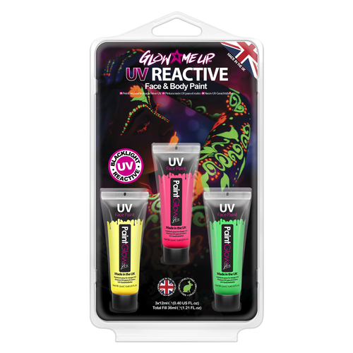 Glow Me Up UV Reactive Face Paint  - Hang Pack 
