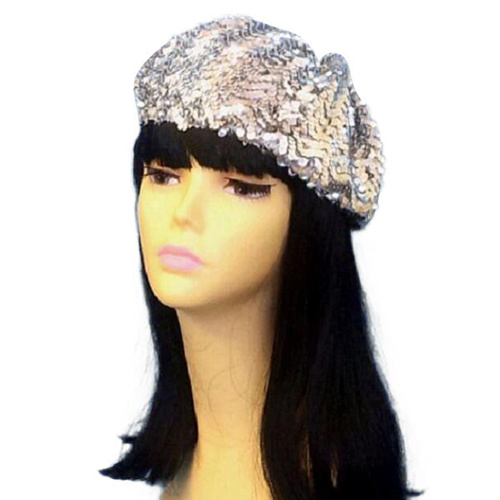 Disco Beret - Silver Sequin (A)