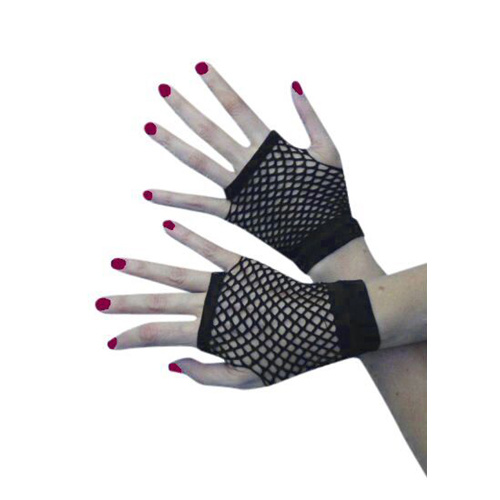 Gloves -Short Fishnet Black