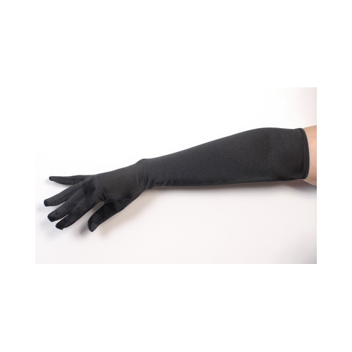 BLACK SATIN GLOVES 48CM LONG 3 PACK