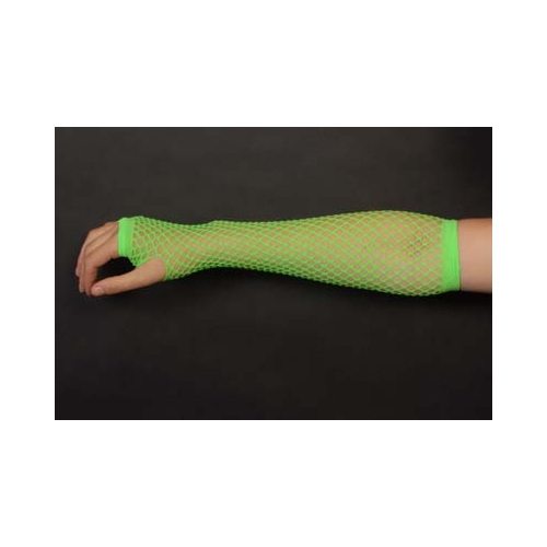 GREEN LONG FISHNET FINGERLESS 3PACK