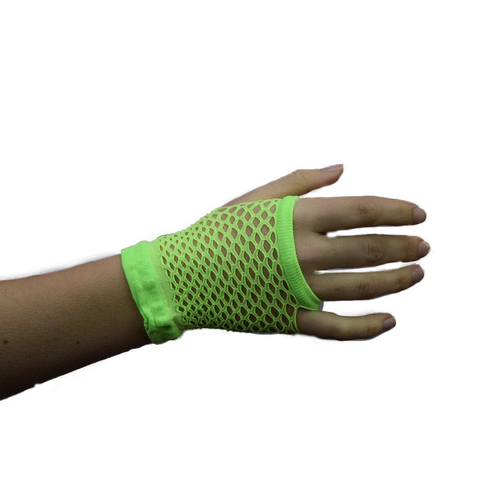 SHORT GREEN FISHNET  FINGERLESS 3 PACK