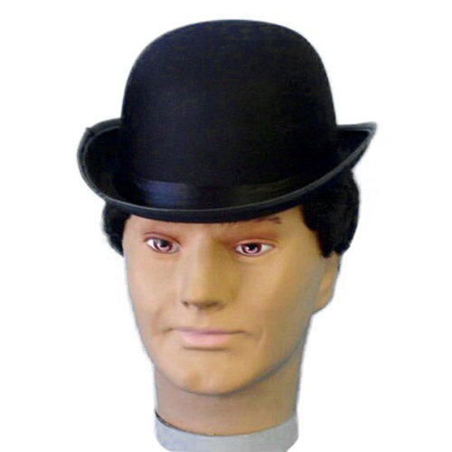 Hat- Bowler Hat Satin - Black 