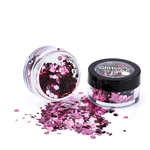 Metallic Chunky Glitter Pot - Metallic Pink