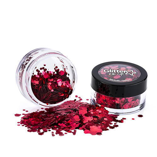 Metallic Chunky Glitter Pot - Metallic Red